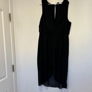 City chic Women's Plus Size xl 22 V Neck Sleeves Dress black evening cocktail